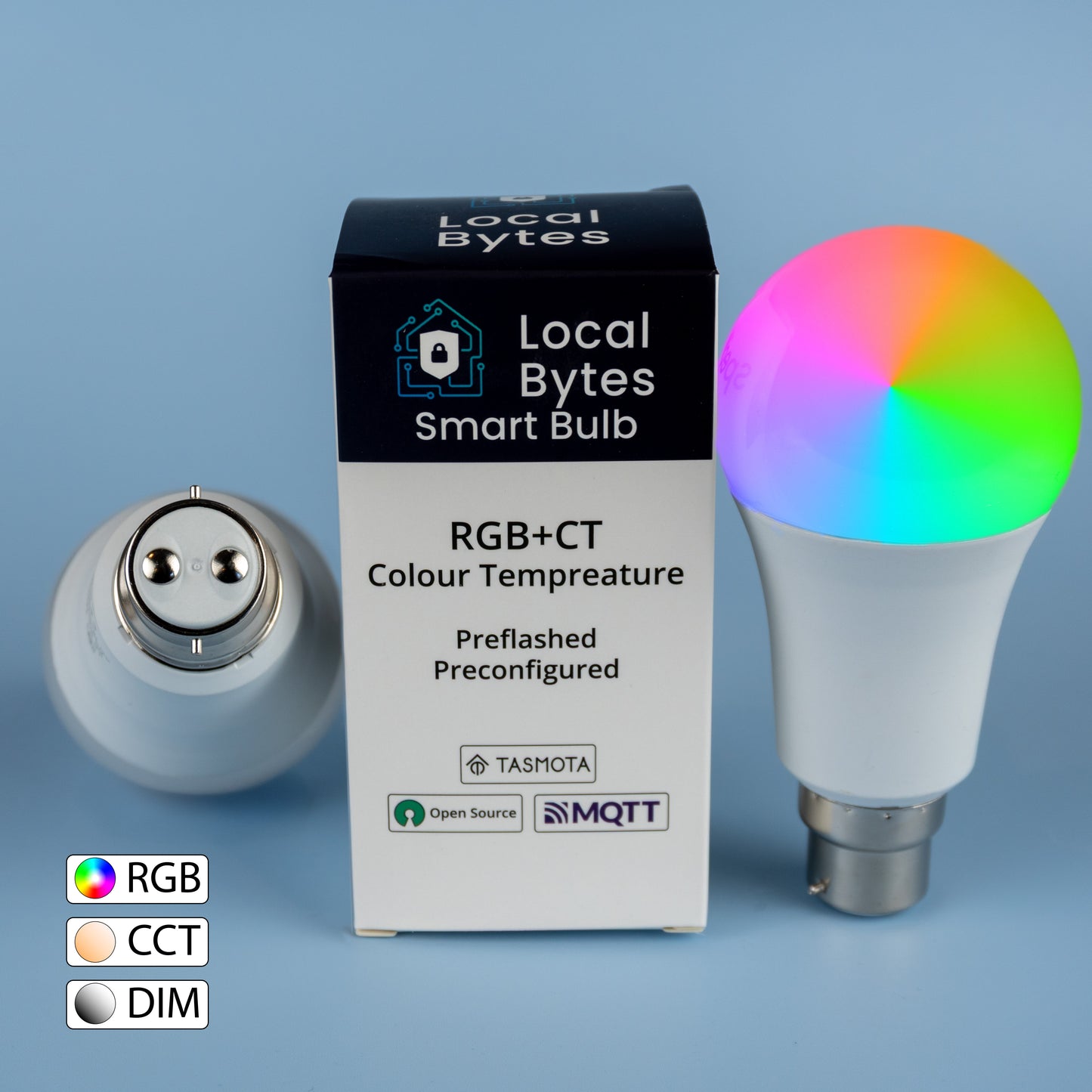 LocalBytes 9W RGB smart bulb B22 bayonet fitting
