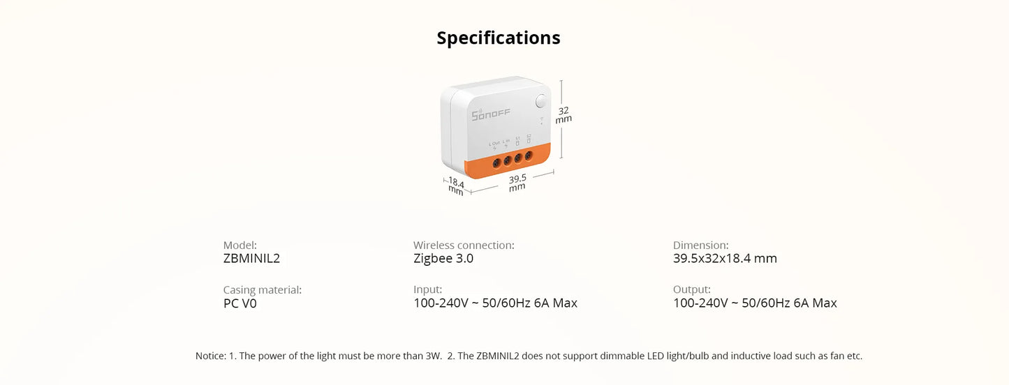 Sonoff ZBMini L2 - ZigBee Extreme Smart Switch